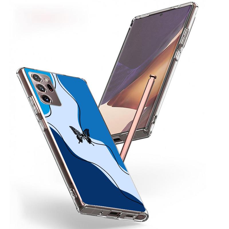 Blue Butterfly Beautiful Wing Cover Phone Case For Samsung Galaxy S26 S25 Edge S24 Ultra S23 S22 Plus S21 S20 FE Soft Fundas She
