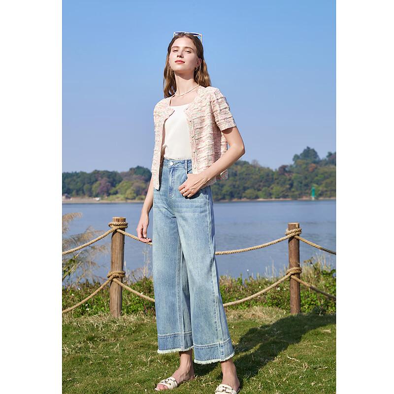 Jeans Larghi Corti con Bordo Grezzo Lavato da Donna Betu 2503T87
