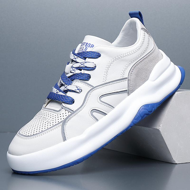 Cowhide dissolved platform shoes men's sports running shoes men's dad shoes casual board shoes live stream 2025