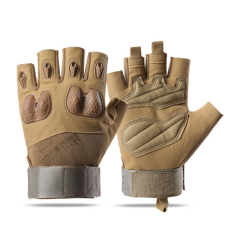 Outdoor-Handschuhe Reiten Herren Rutschfest Stoßdämpfung Halbfinger Hartschale Schutz Training Bergsteigen Militärfans Schnittfest Taktische Handschuhe