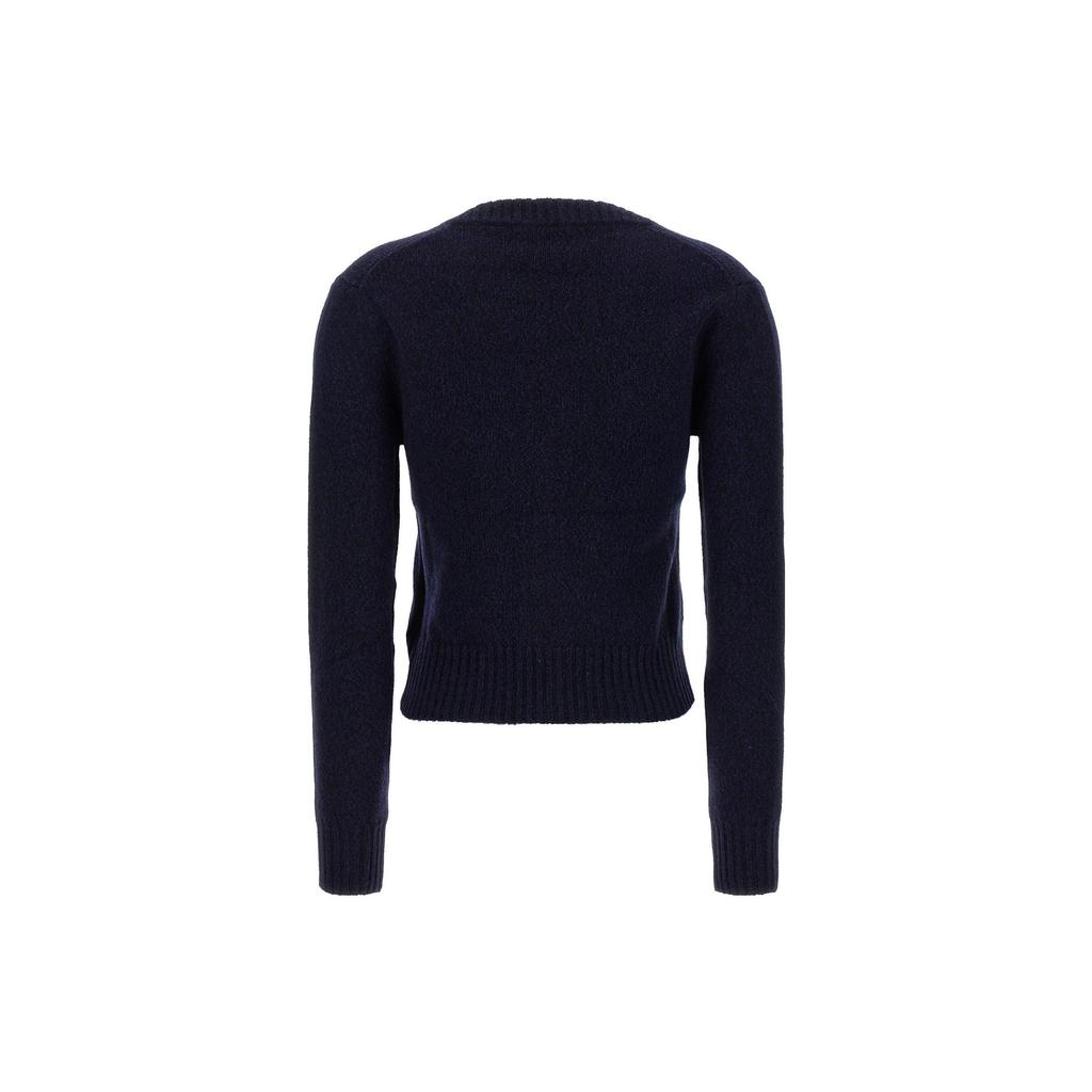 Amiparis Solid Color Button Knit V-Neck Sweater Women sweater Blue FKC127005430