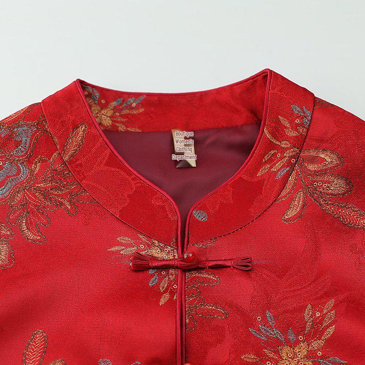 Stylish Chinese-Style Embroidered Vest for Middle-Aged and Elderly Women