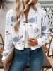 Womens Ladies Retro Floral Zipper Up Jacket Casual Coat Outwear