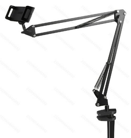 Multifunctional Desktop Stand with Dual Microphone, Fill Light, and Mobile Phone Holder for Beauty and Live Streaming