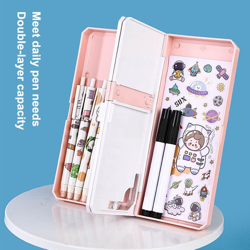 2 In 1 Foldable Reading Bookshelf And Multi-function Pen Case Pencil Box Adjustable Reading Bracket For Student Office Supplies