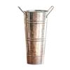 Farmhouse French Flowers Bucket with Handle Metal Flower Holder for Home Table Centerpieces Galvanized Metal Vases