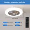 Intelligenter Deckenventilator mit Beleuchtung Fernbedienung Schlafzimmer Dekoration Ventilator Lampe 52cm Unsichtbare Flügel Leise