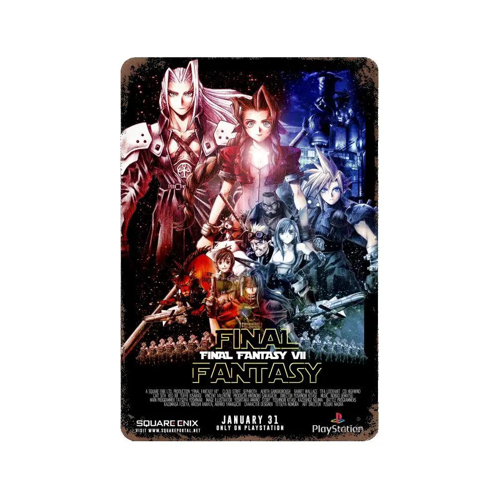 Final Fantasy Tactics The Lying Heart Poster Vintage Tin Metal Sign Decorative Plaque for Pub Bar Man Cave Club Wall Decoration