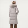 Tanboer Women's Mid-Length Slim-Fit Down Jacket with Faux Fur Collar