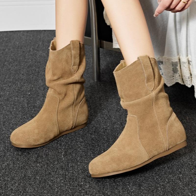 Fashion Suede Flats Women Ankle Boots Fashion Retro Classical Shoes for Woman 2025 Winter New Trends Shoes Comfort Short Boots De Mujer