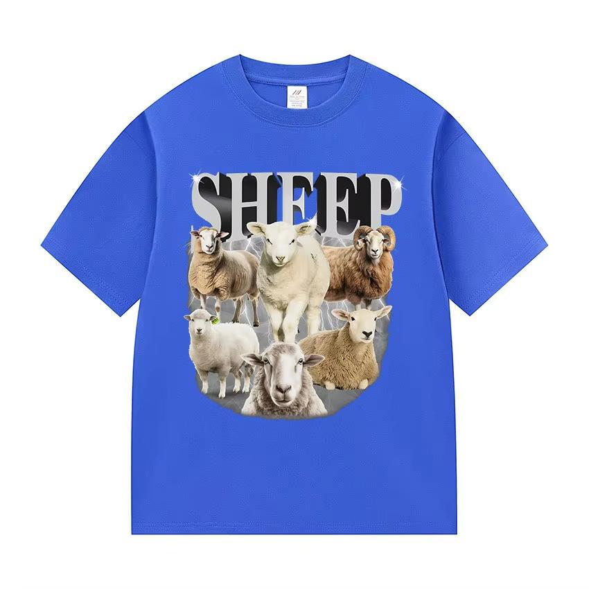Wash Tee Sheep Funny Cute Sheeps Graphic Tshirt Unisexs Women Summer ONeck Short Sleeve T Shirts Retro Oversized 100 Cotton Tees