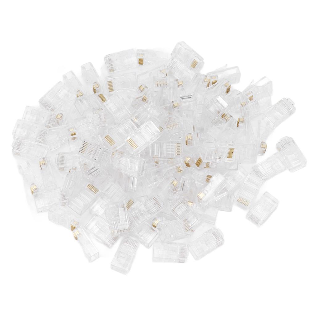 100Pcs TF1013D CAT5 RJ45 Connector 8P8C Ethernet Cable Coupler Crystal Head for Network