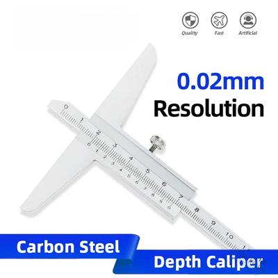 Calibro di profondità Calibro a corsoio Calibri in metallo Utensili per la lavorazione del legno Strumento di misura Calibro Acciaio Misuratori Misurazione della profondità 150 200 300mm