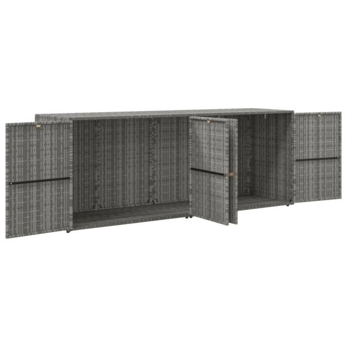 VidaXL Armoire de rangement jardin Gris 198x55,5x80 cm Résine tressée 319871