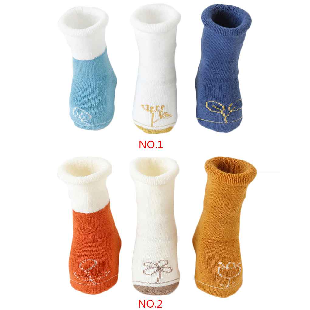 

3Pair Baby Boys Girls Infant Acrylic Thicken Cartoon Socks Warm High Socks 0-5T l