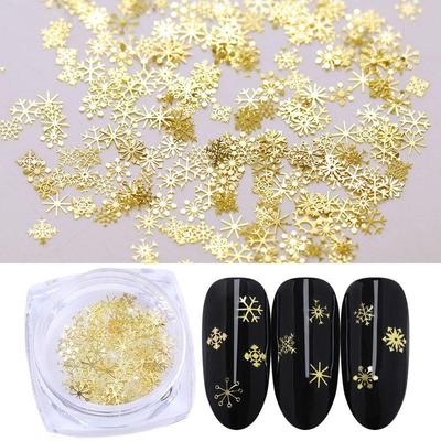 Nail Art Patch sottile Nail Art Decorazione per unghie Natale Oro Colore oro Paillettes metalliche natalizie