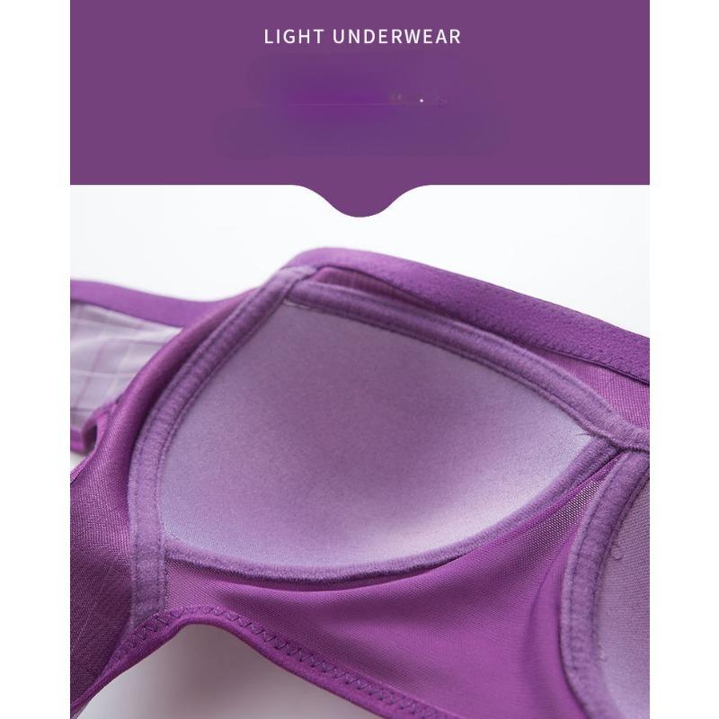 Bügelloser, karierter, dünner BC-BH mit 3/4-Körbchen, große Größe, verstellbare Spitze, transparente Raffung, Push-Up-BH, kabellos, sexy Dessous