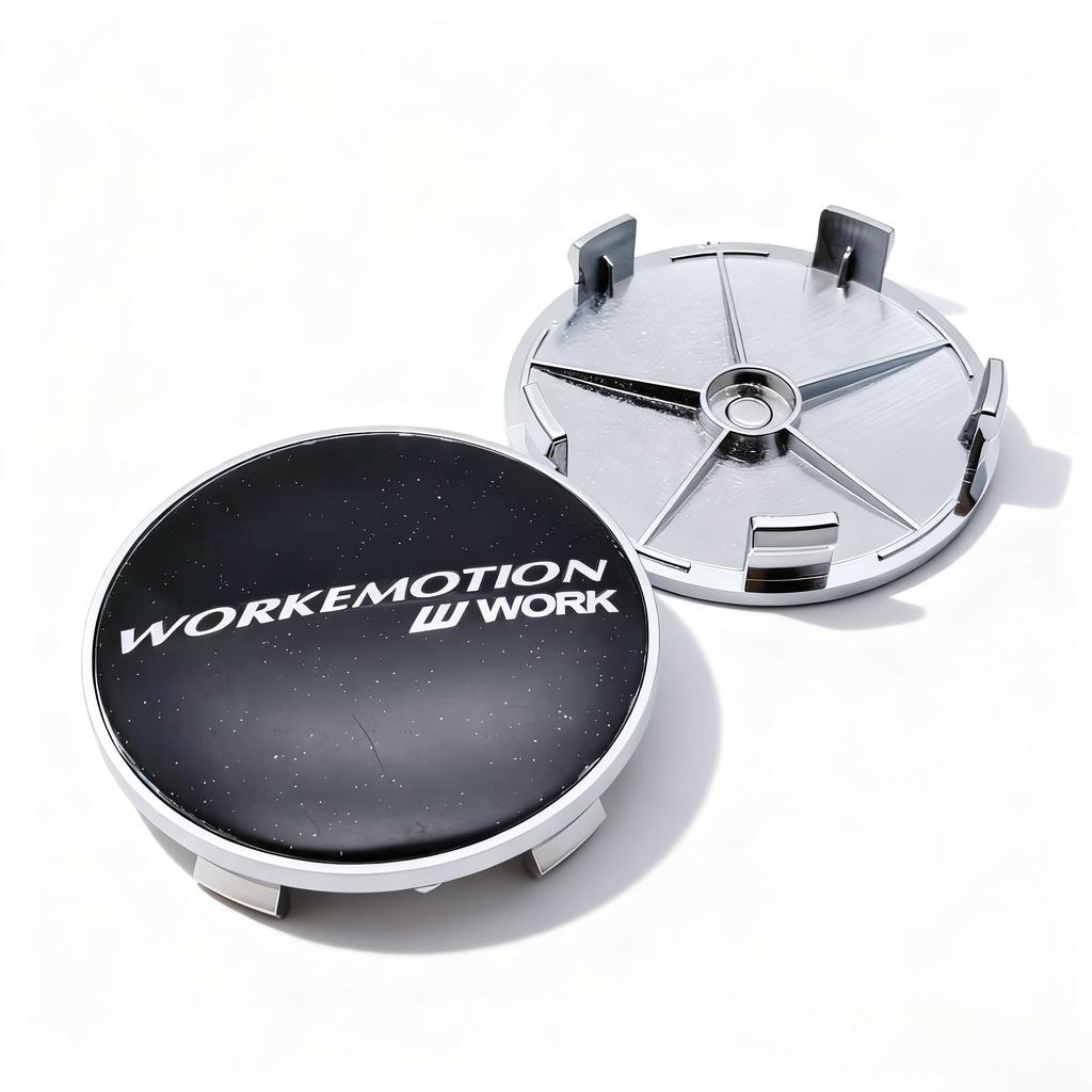 4pcs W Work Emotion Logo Emblem Badge Car Wheel Center Caps 68MM 63MM Wheels Hub Cap Rim Hubcaps Cover Replace Car Accessories