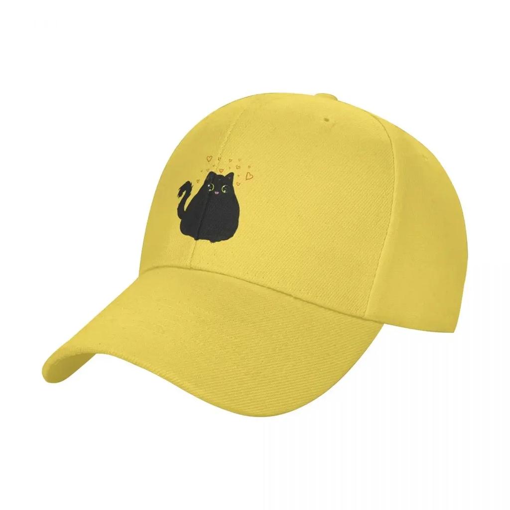 Black cat blep Baseball Cap Ball Cap Military Cap Man Golf Hat Golf Women Mens