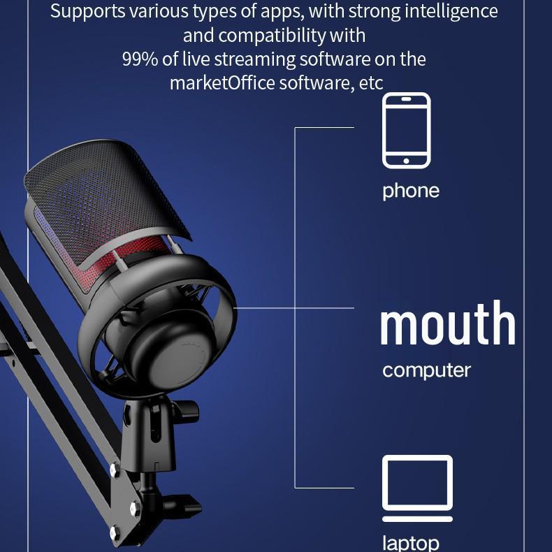 RGB USB Desktop Microphone for Live Streaming and Recording