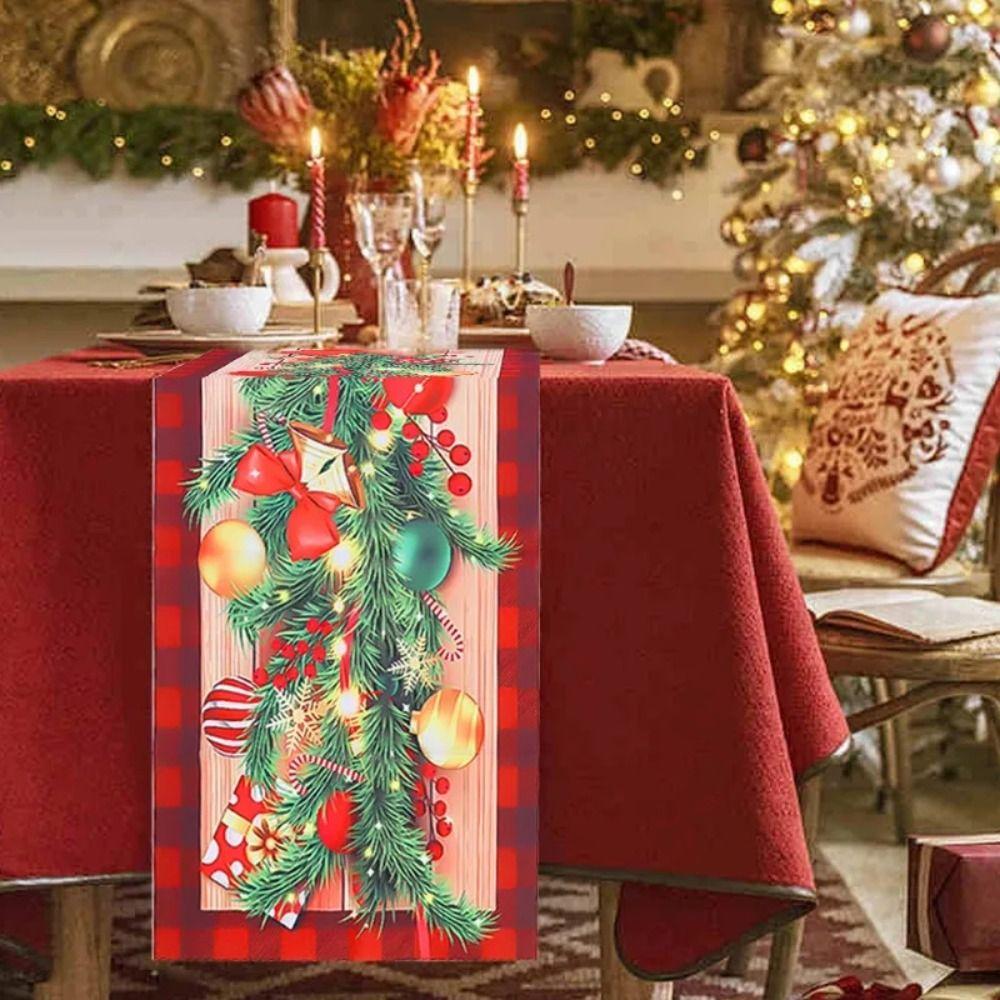 New Year Christmas Table Runner Navidad Gift Christmas Tablecloth New Table Cover  Party Ornament