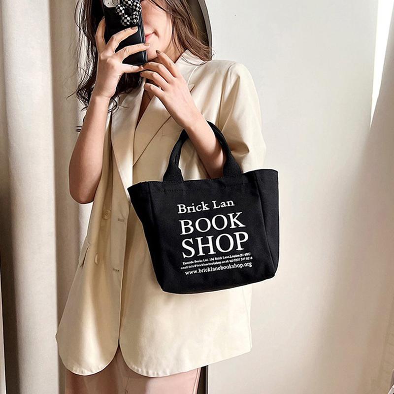 Small /Large Canvas Lunch Box Lady Food Storage Bags Lunch Bag Handbag Pouch Picnic Tote Small Handbag Dinner Container