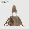 Ladies Messenger Bag Autumn Winter White Furry Bag