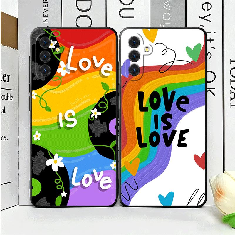 LGBT Rainbow Love Is Love Soft Phone Case for Samsung A17 A37 A57 A16 A26 A36 A56 A15 A25 A35 A55 A14 A24 A34 A54 A13 A23 A33 A5