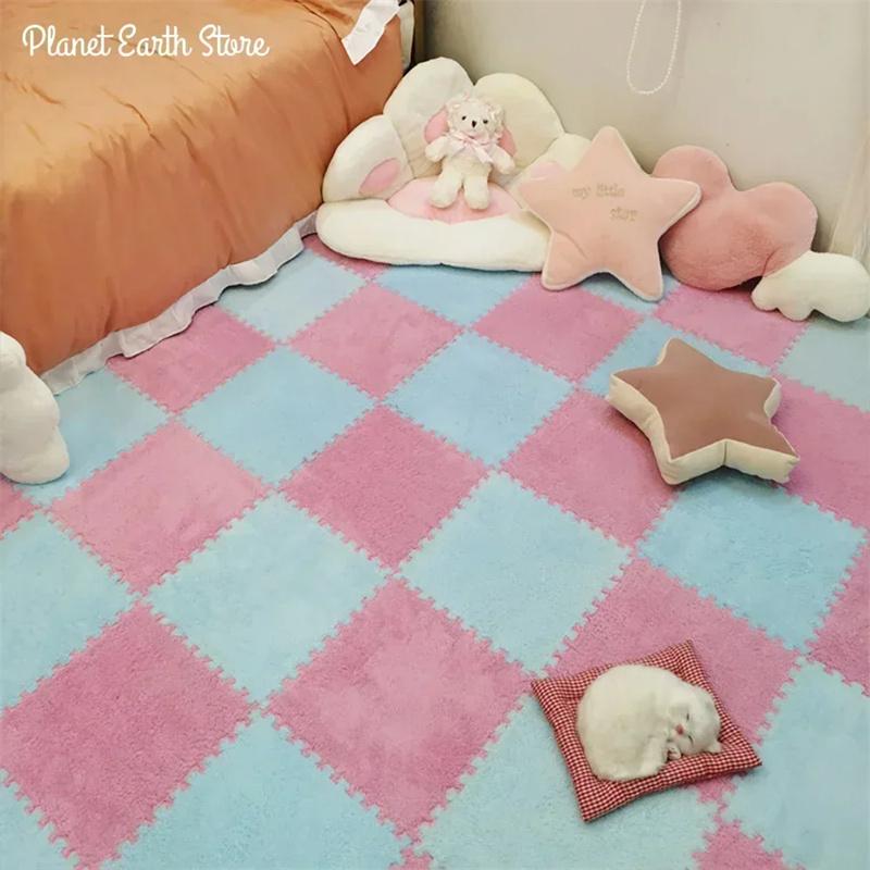 Soft Plush Children's Mat Babe Toys Eva Foam Puzzle Carpet Warm Children Play Mats Interlocking Rugs Infant Carpet 30*30*1.2CMcm