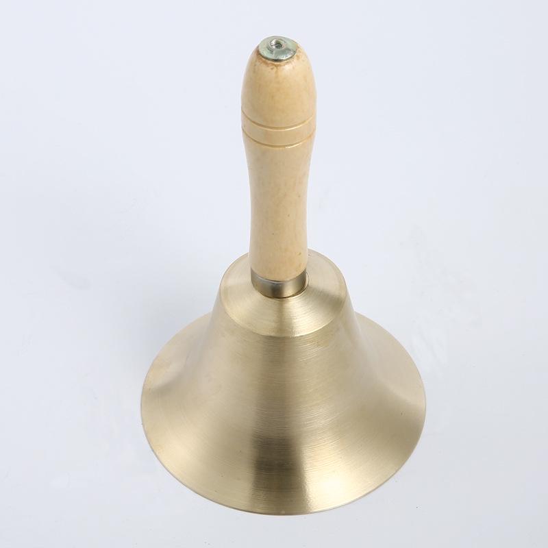 8CM Copper Handbell with Wooden Handle - Ideal for Teaching, Classroom, Pets, or Christmas