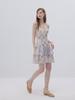 Sinseuden Lavender Floral Patchwork Mini Dress
