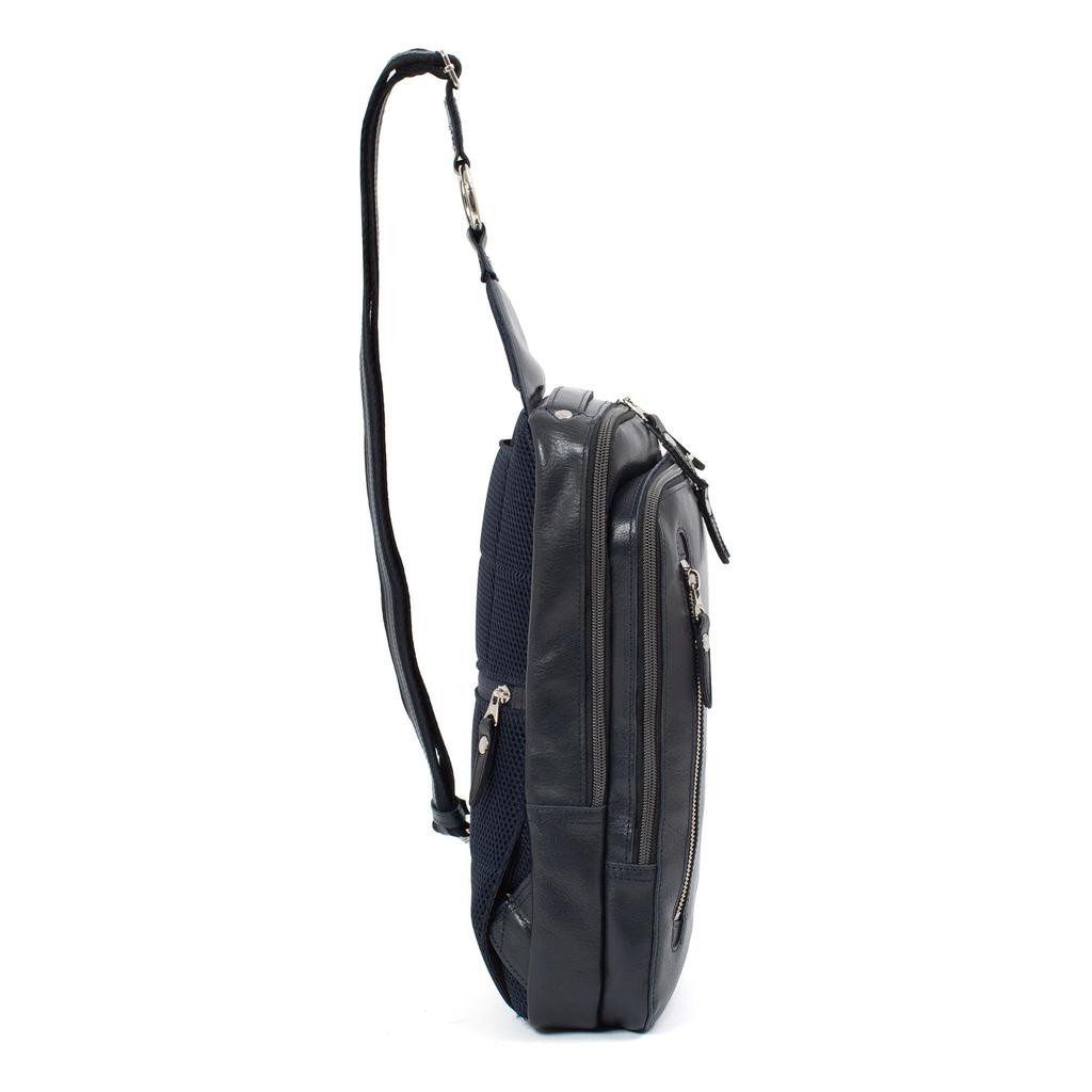 [Doubles] 2-Way BackpackBody Bag, Genuine Leather, A4 Size, JPU-7464 (Navy)