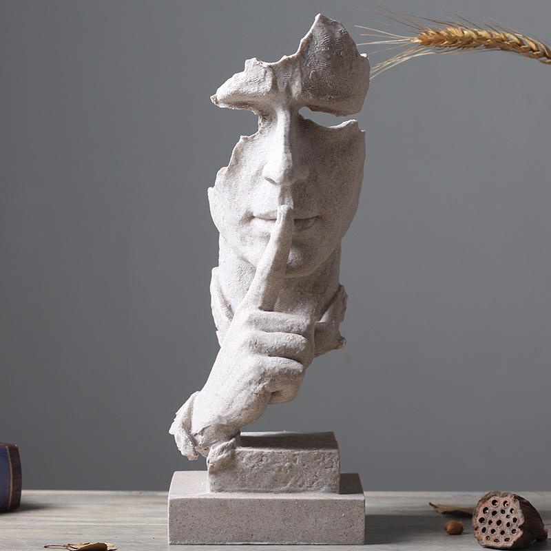 Il silenzio è d'oro: Scultura nordica astratta per ufficio e soggiorno