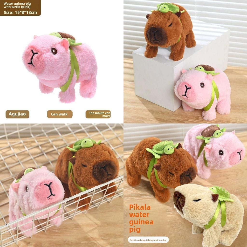 Cute Capybara Plush Toy With Walking Sound Features For Kids Playing And Gift Giving
