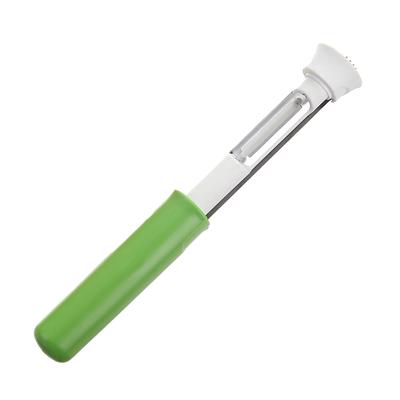 Pelador y sembrador de frutas 2 en 1, multifunción, portátil, de acero inoxidable, herramienta de cocina