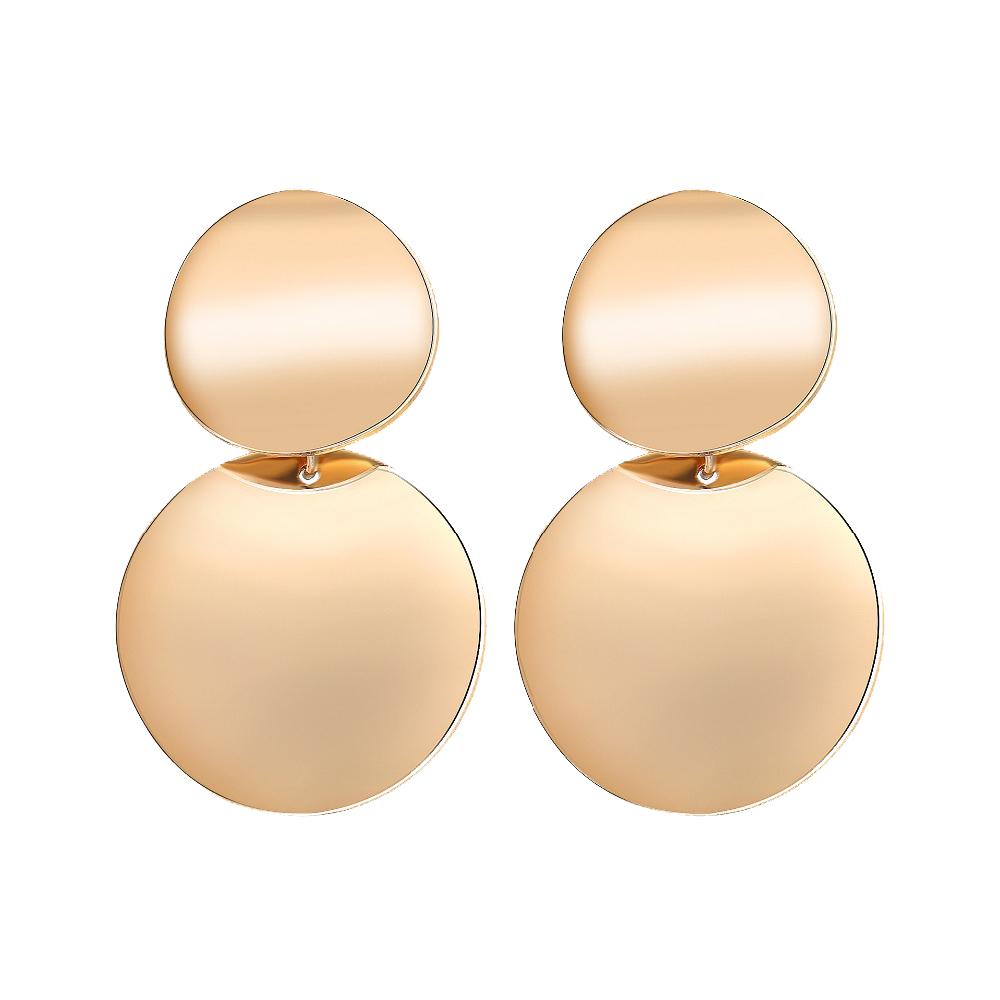 9 Colori Caramella Doppi Cerchi Pendenti in Metallo Charme alla Moda Geometria Lucida Paillettes Statement Brincos per Donne Gioielli Regalo