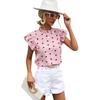 Women's European & American Polka Dot Ruffle Crew Neck Shirt
