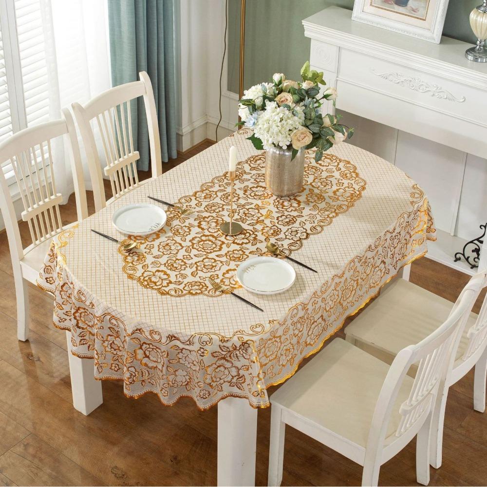 Embroidered Oval Tablecloth Anti-Scald Table Mat Printed Tablecloth  Wedding Dining Room