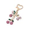 Unique Cherrys Love Lock Keychain Charm Elegant Designs Key Holder Accessory Portable for Fashionable Individuals