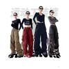 Women’s High Waist Wide Leg Windproof Cargo Pants - Black, Spring/Summer 2025 Collection
