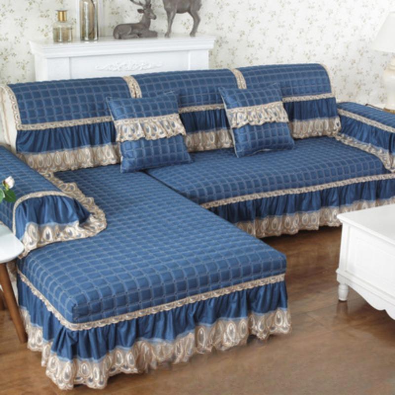 European Style Sofa Cushion Cover for All Seasons, Simple Modern Fabric Anti-slip Sofa Cover, All-inclusive Functional Cover, Towel Cushion
