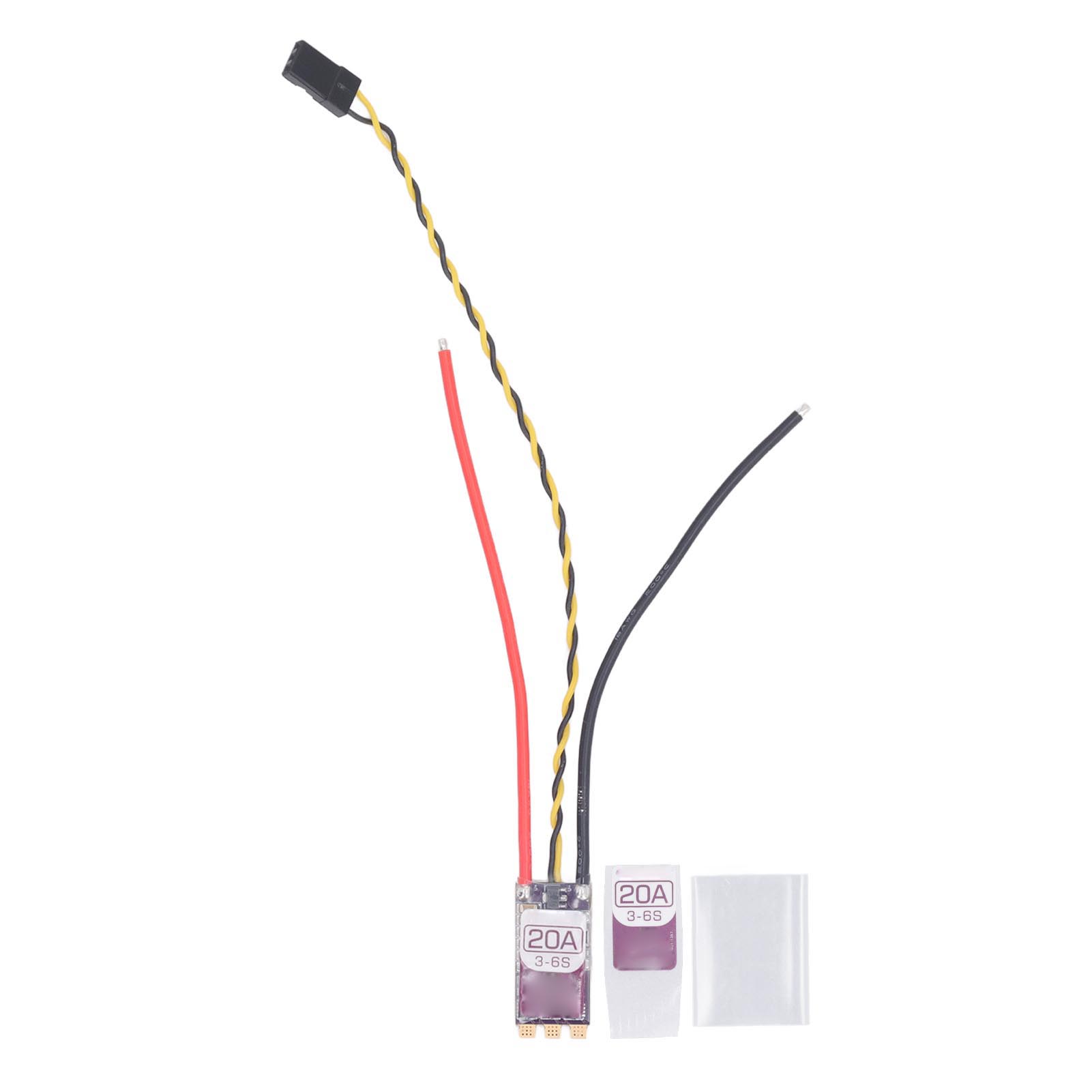 

Electronic Speed Controller 3 to 6S 32 Bit Low Noise 20A Drone ESC Replacement Support 128K