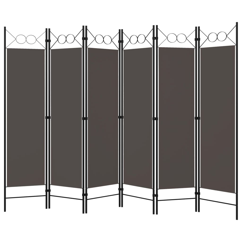 6 Piece Room Divider Anthracite Grey 240 X 180 Cm