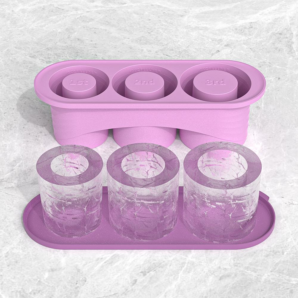 Eiswürfelform für ST Becher Tumbler Becher, Zylinderförmige Silikon-Eisform mit Deckel, Stanley Cup Zubehör