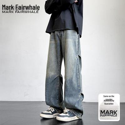 Mark Fairwhale Men's High-Street Loose Straight Jeans