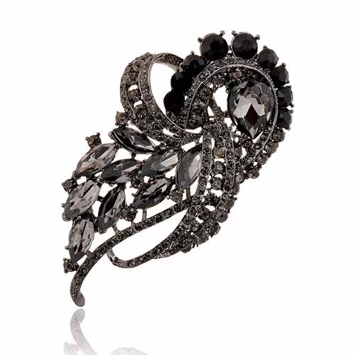 Luxury Full Crystal Women Men Twist Brooch Badges Exquisite Party Banquet Rhinestone Pin Vintage Clothing Coat Accessories