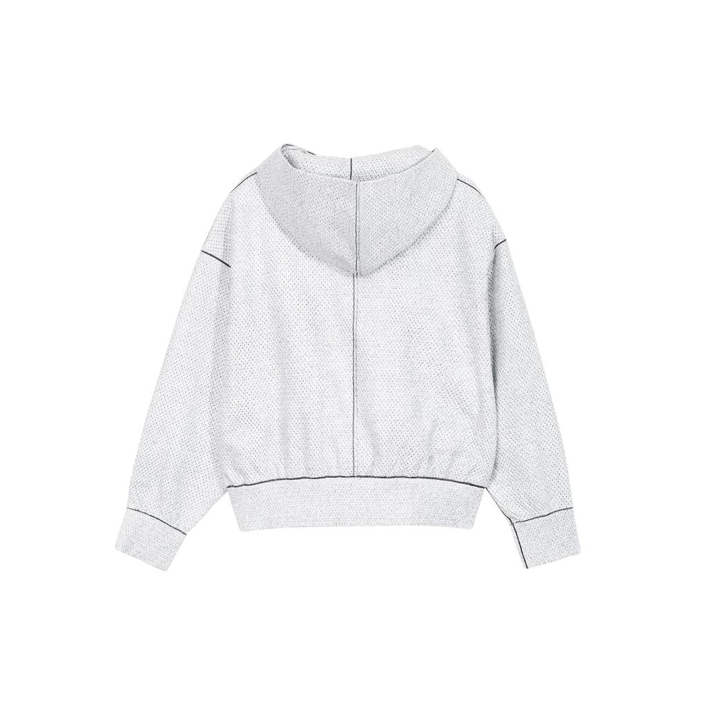 Nike Sportovní ležérní mikina s kapucí na zip zkrácená dámská vrchní oděv světle šedá DQ6668-084