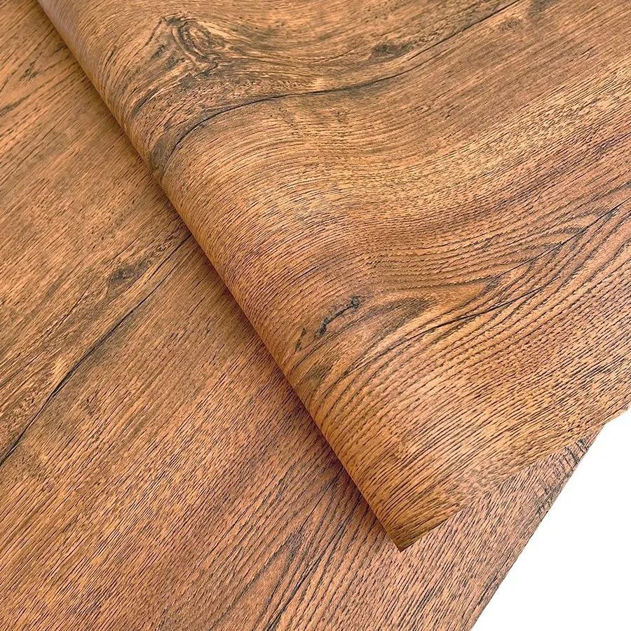 Brown Wood Grain Self-adhesive Wallpaper Home Decoration Background Wall PVC Kitchen Home Color Changing Sticker Wallpaper