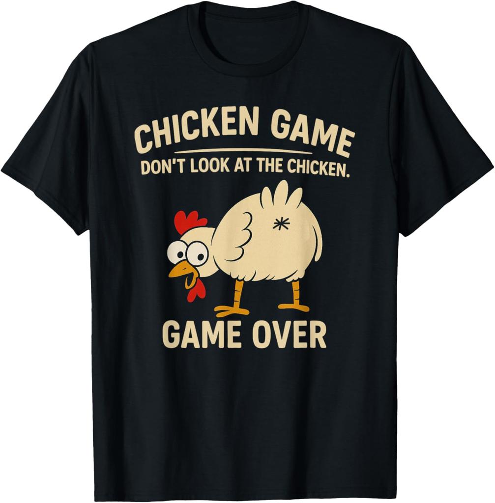 Chicken Game Dont Look At The Chicken Funny Chicken TShirt Printed Graphic Unisex Women T Shirt Unisex Clothing Streetwear Daily
