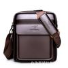 Men's Soft Leather Crossbody Shoulder Bag Briefcase Backpack, Horizontal Style